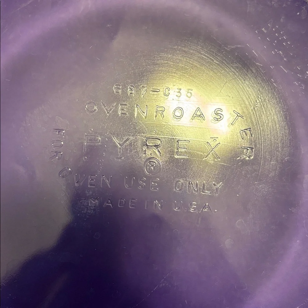 Vintage  Pyrex 687-C Oven Roaster USA Clear Kitchenware Cookware Bakeware